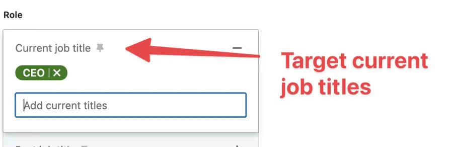 current job title filter sales navigator