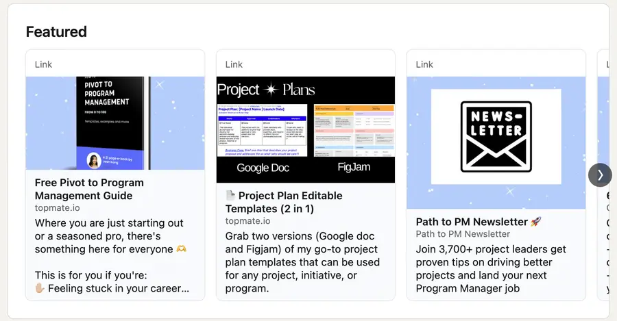 Pinned featured post lead magnets