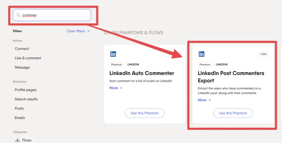 export linkedin post commenters 1