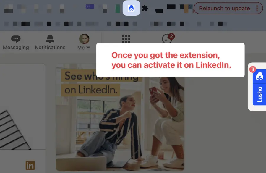 how to activate lusha extension on your linkedin profile