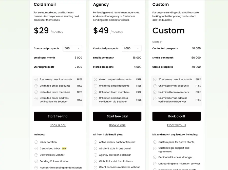 woodpecker pricing plans cold email tool