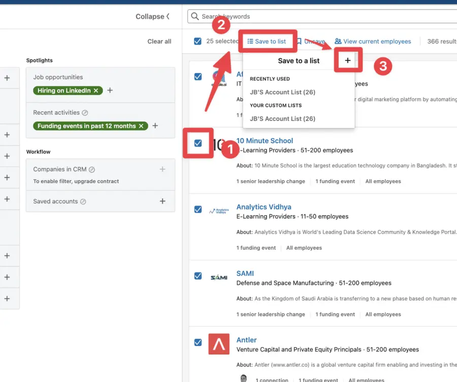 how to create lead list on sales navigator