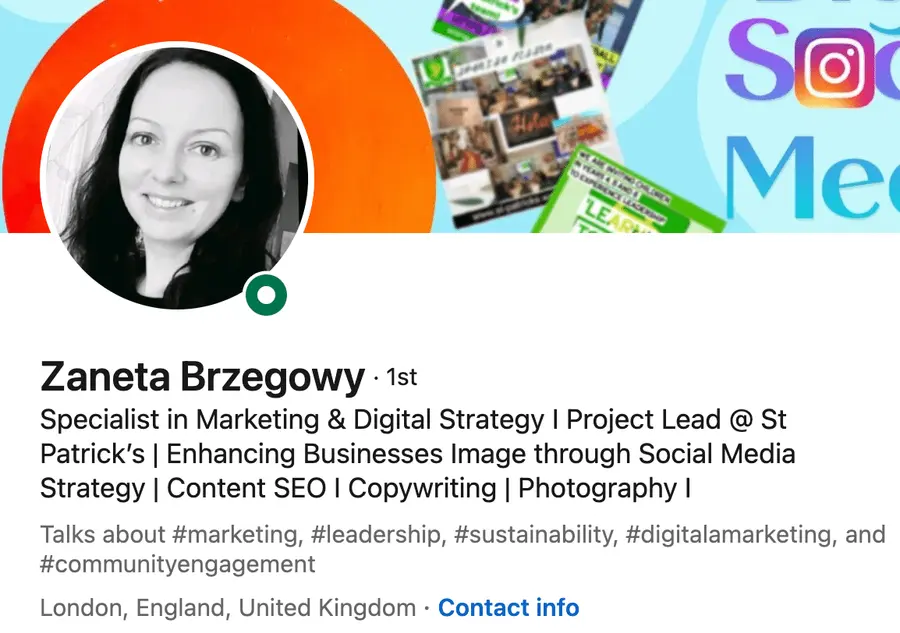 Stacked LinkedIn headline example