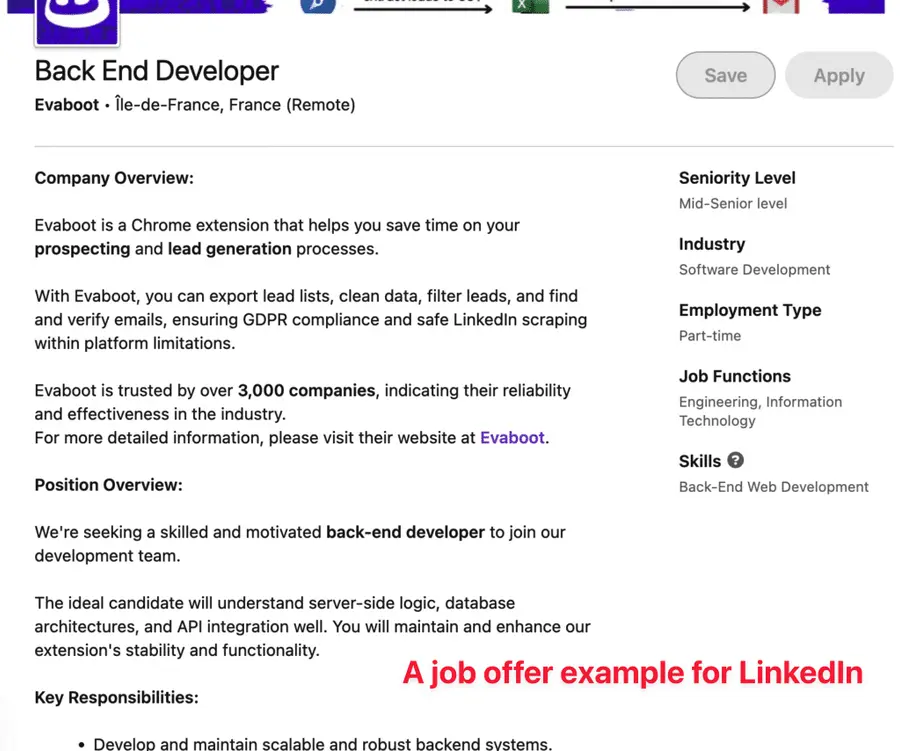 job offer example linkedin