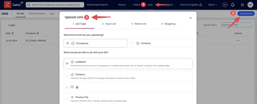 upload lead lists to zoominfo