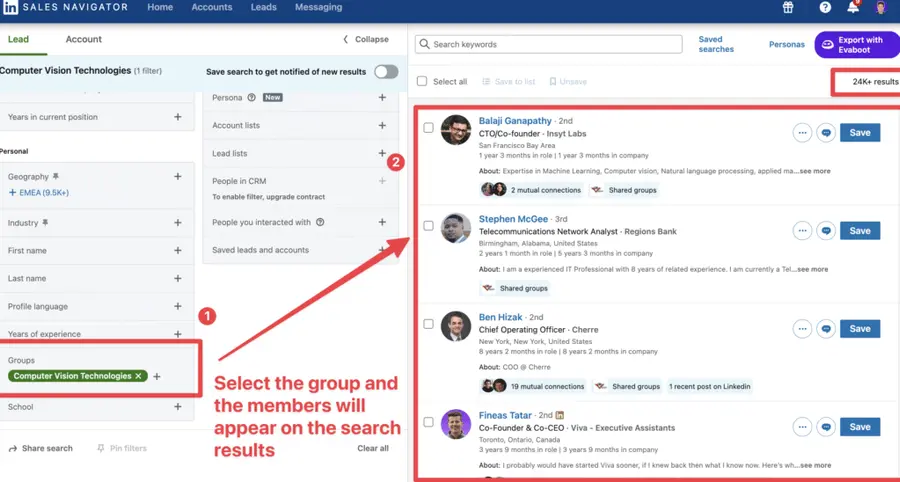 see linkedin group members linkedin sales navigator