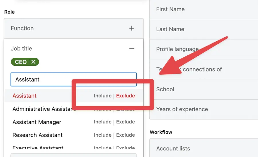 exclude keyword from boolean search sales navigator 