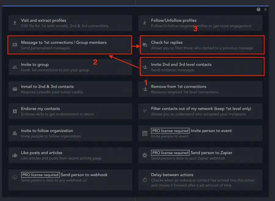 build workflow linkedin messages
