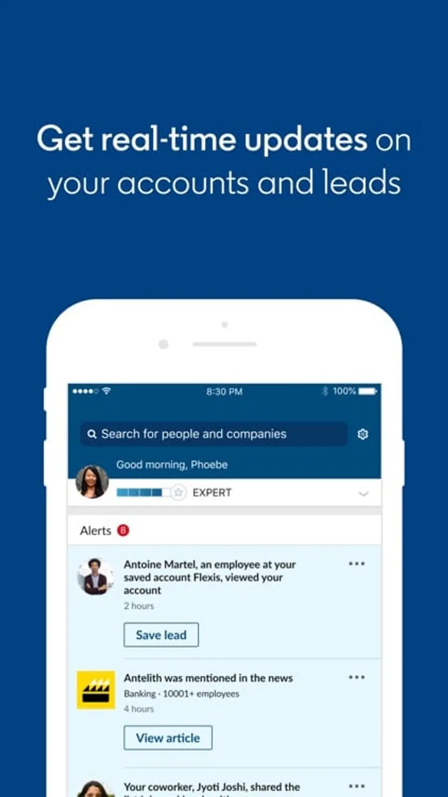 sales navigator alerts mobile app