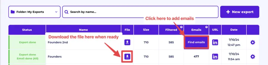 find candidates email from sales naviagtor