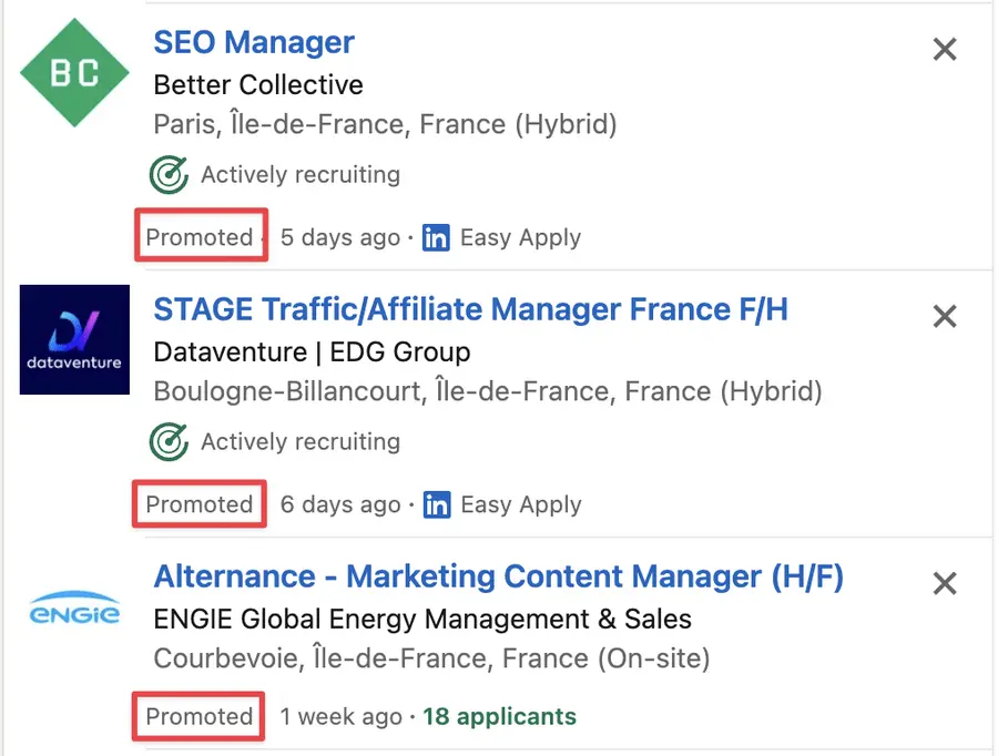 linkedin job offer promotion linkedin ads