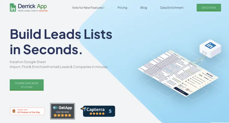 derrick app strumento di scraping di linkedin