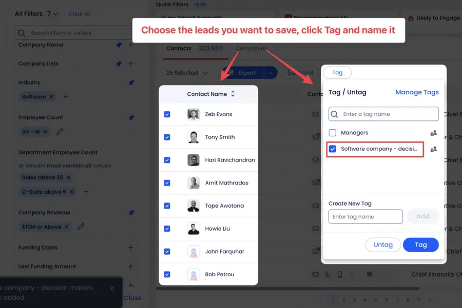 tag contacts zoominfo