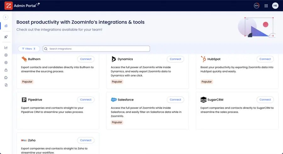 zoominfo crm integration list