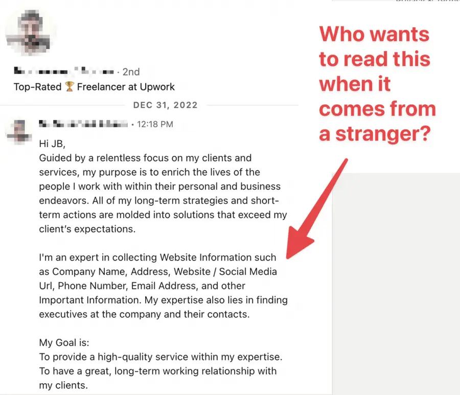 linkedin prospecting messages