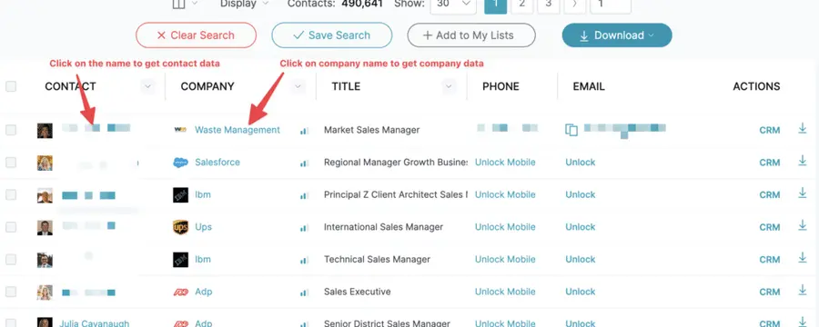 uplead contact data dashboard