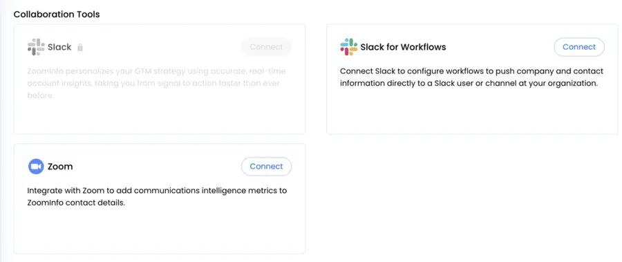collaboration tools integration zoominfo
