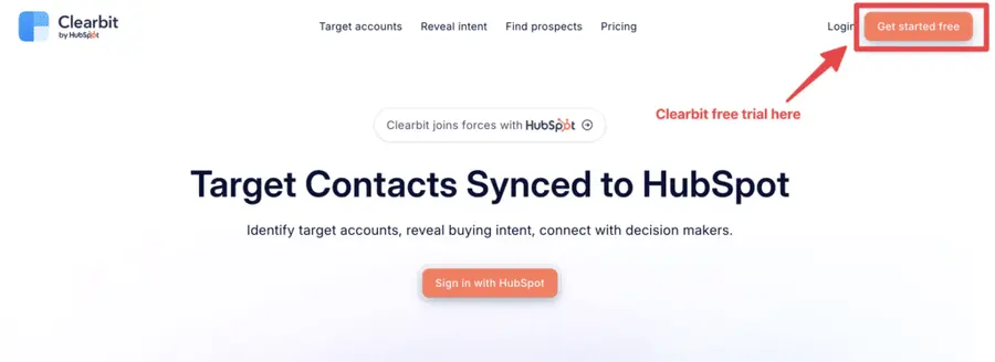 start your Clearbit free trial 