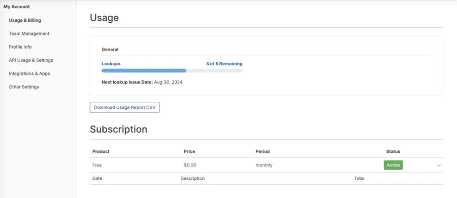 RocketReach free trial plan