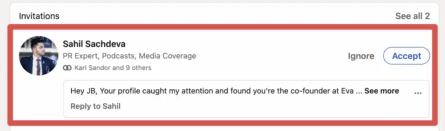 connection request profile