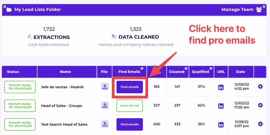 get emails from linkedin