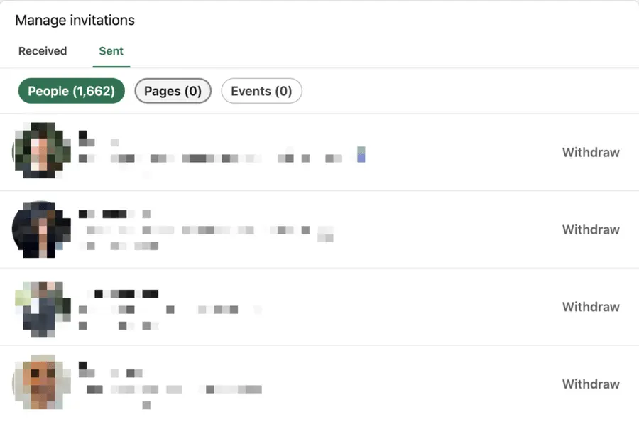 how to withdraw your linkedin invitations