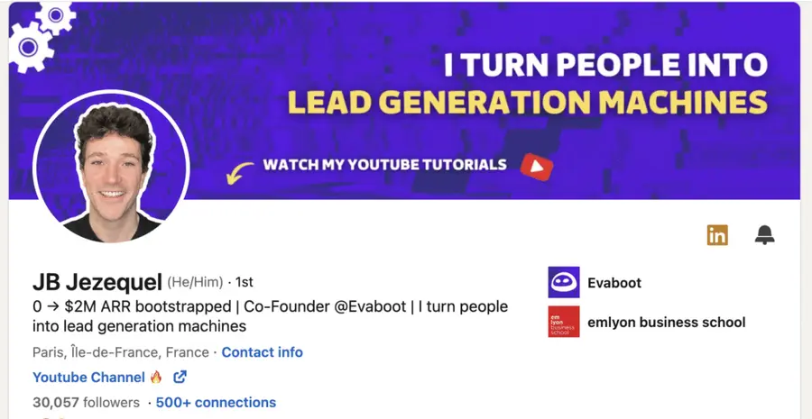 Optimized linkedin profile