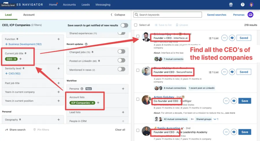 build list of qualified prospect linkedin sales navigator