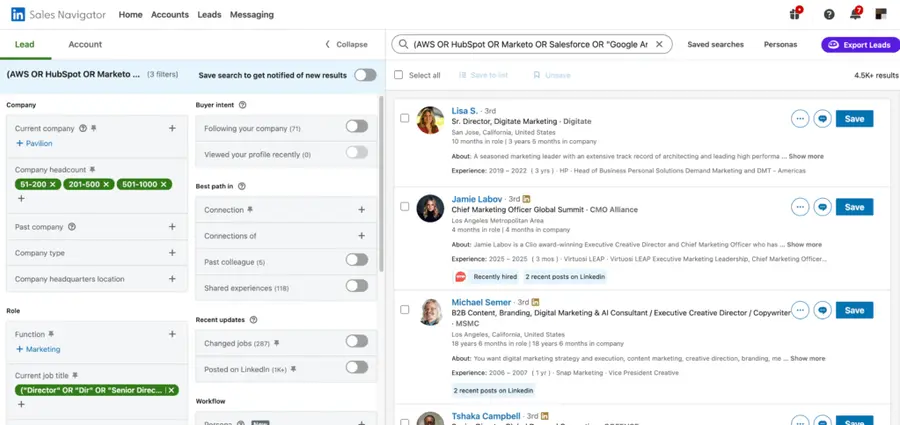 sales navigatir leads