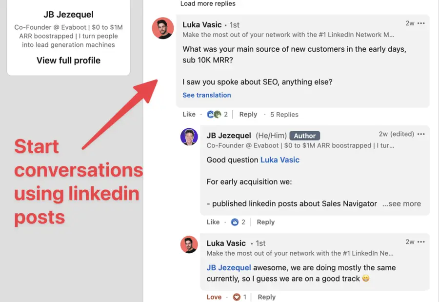 prospecting with linkedin posts
