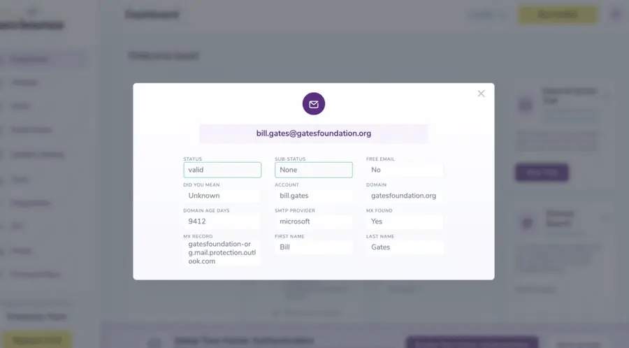 zerobounce email verification tool results