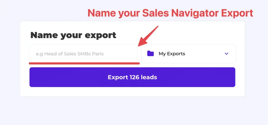 nome linkedin sales navigator esportazione email