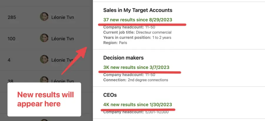 saved searches in sales navigator