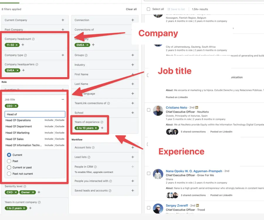 Sales navigator, LinkedIn 1