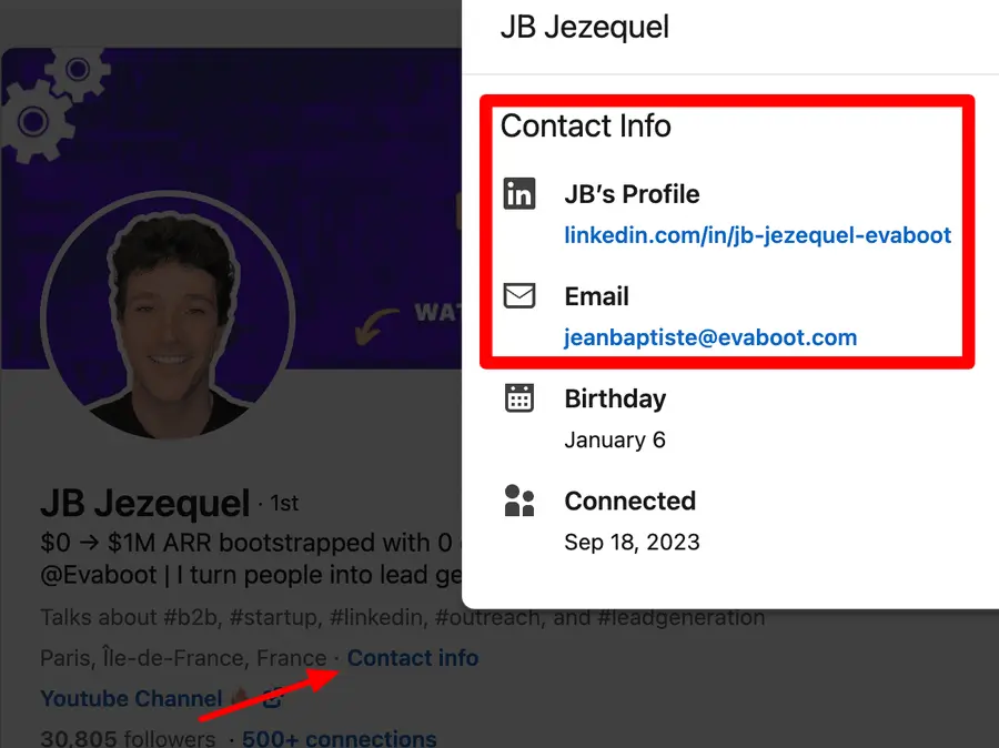 Contact details example