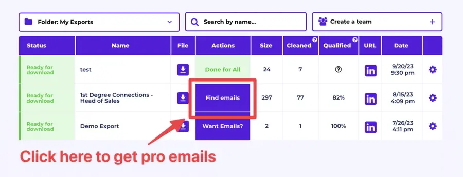find emails sales prospecting list
