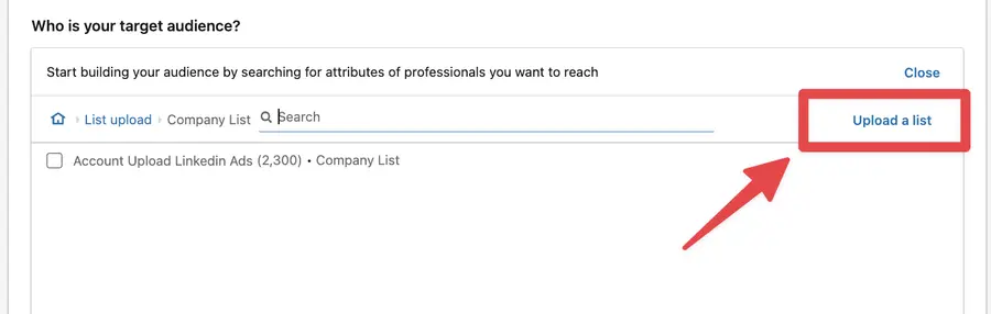 upload csv accounts linkedin ads