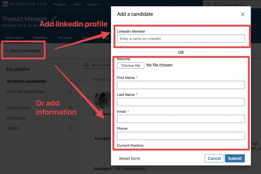 add candidates linkedin recruiter