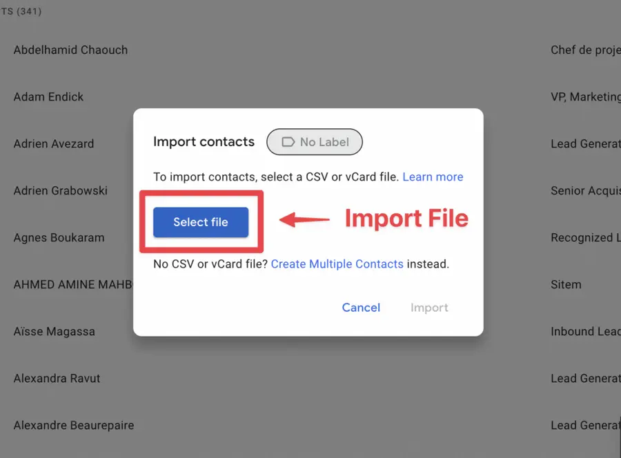 import linkedin contacts into gmail