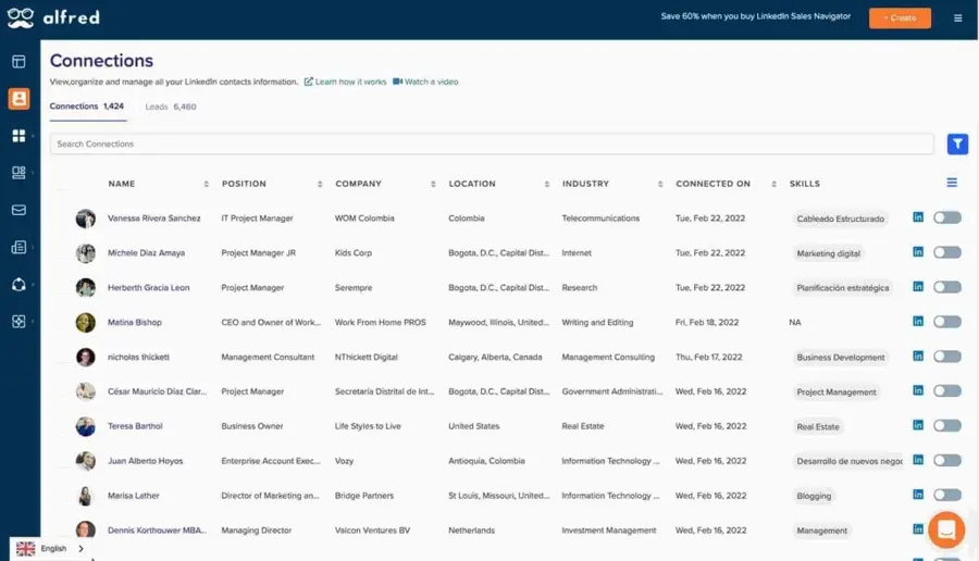 meet alfred linkedin scraper features