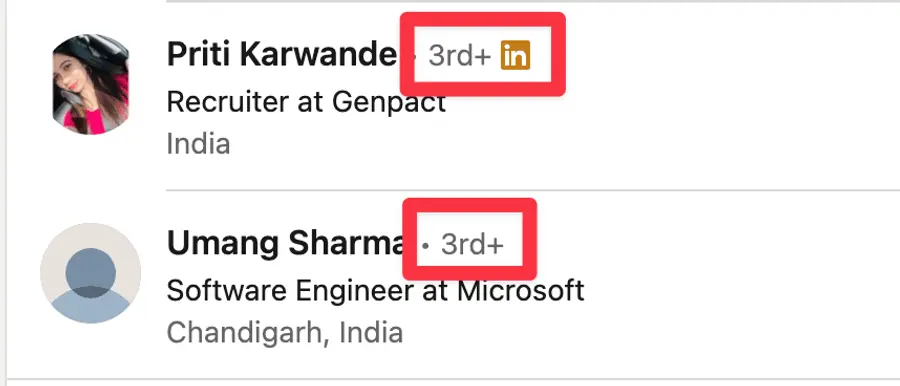 3rd degree connection linkedin