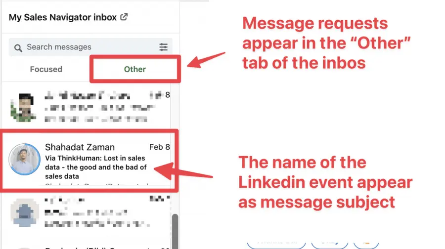 message request linkedin