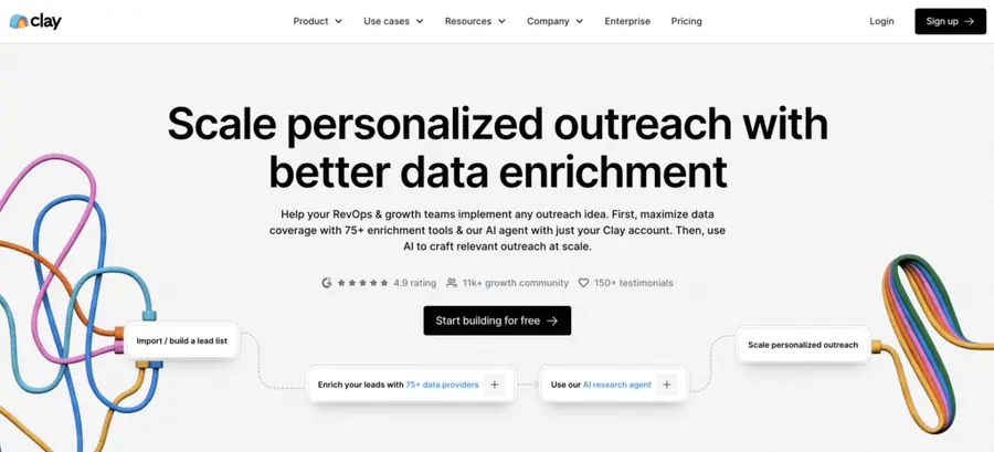 Clay data enrichment tool for personalized outreach