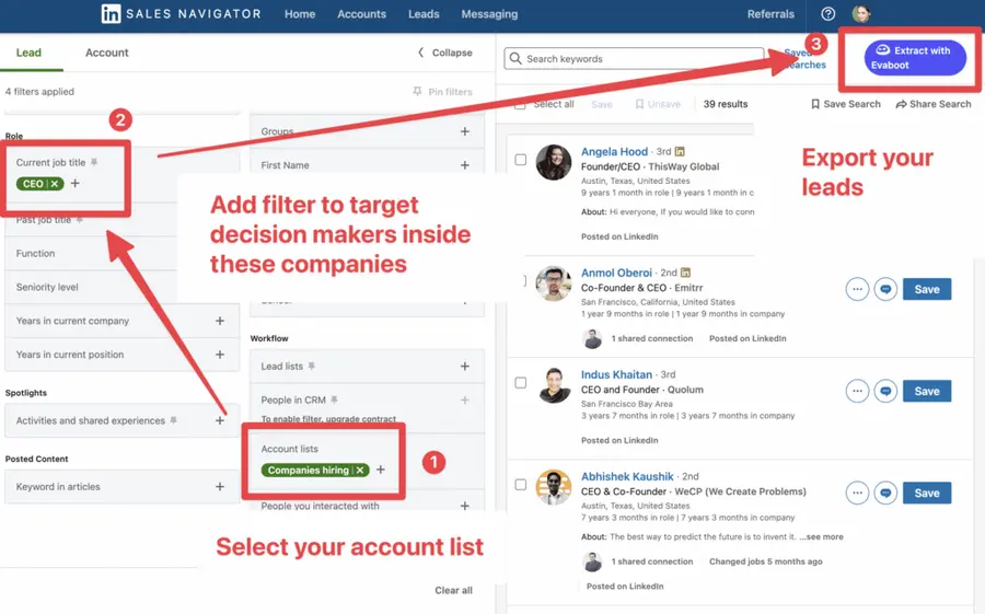 identify decision makers sales navigator