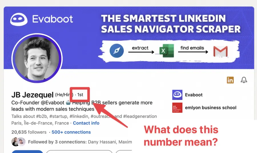 1st 2nd 3rd meaning linkedin