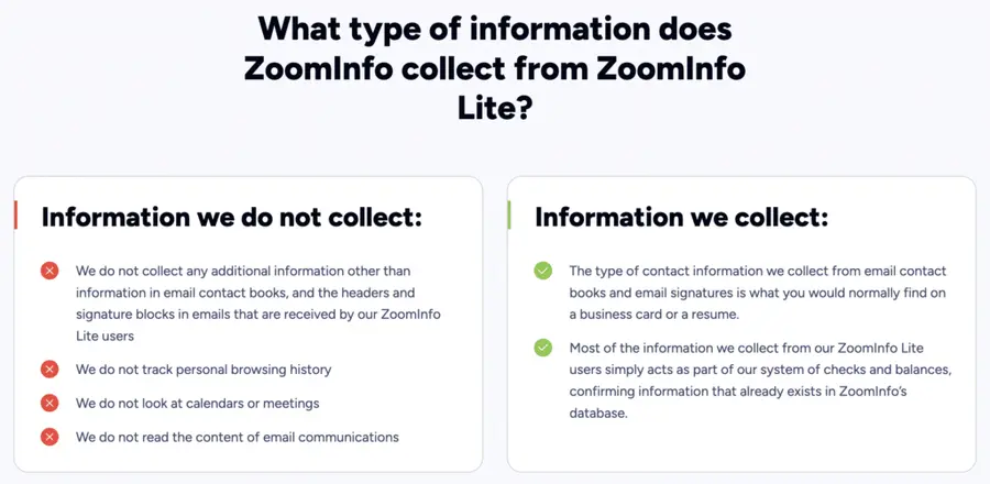 zoominfo what type of data it collects