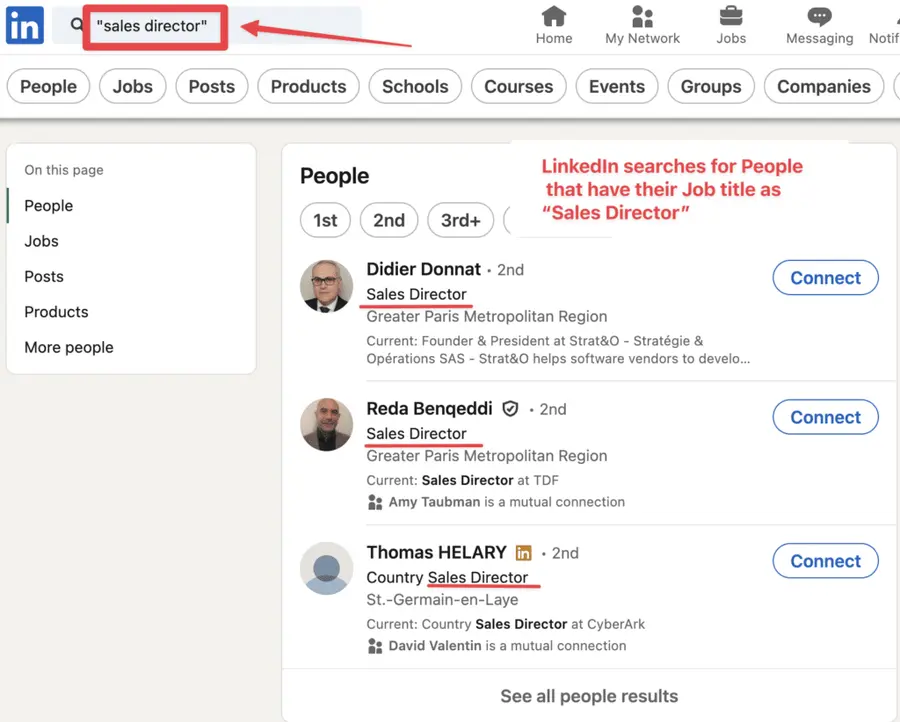 how to search for a specific job title on linkedin