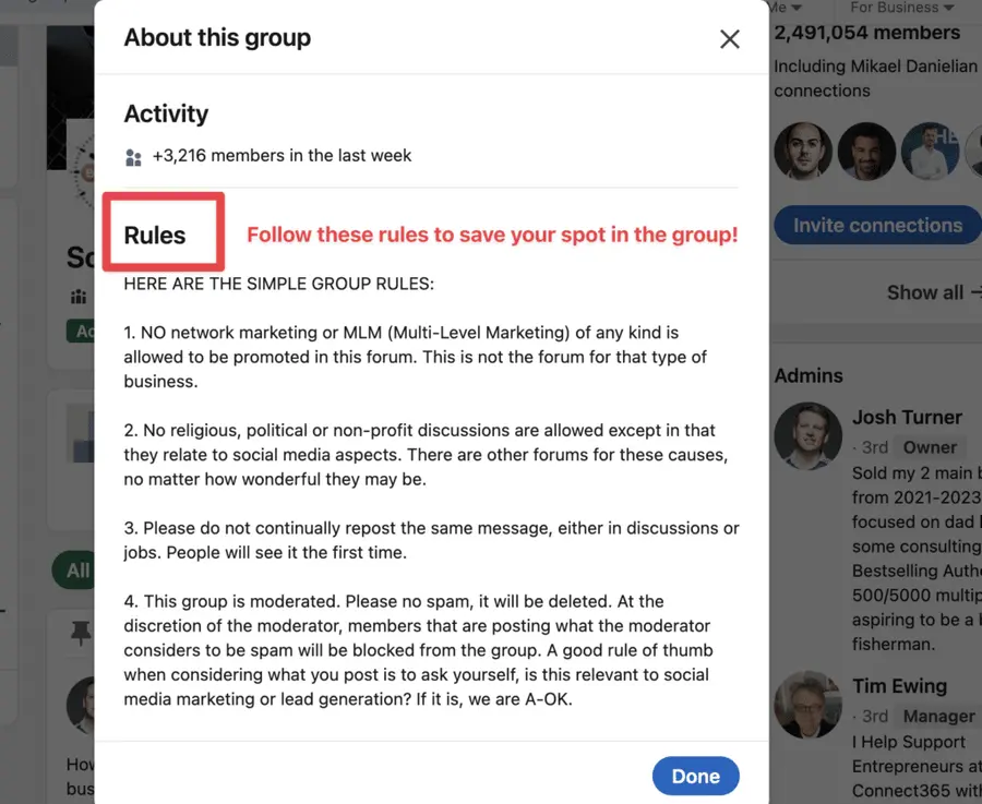 linkedin group rules you need to follow