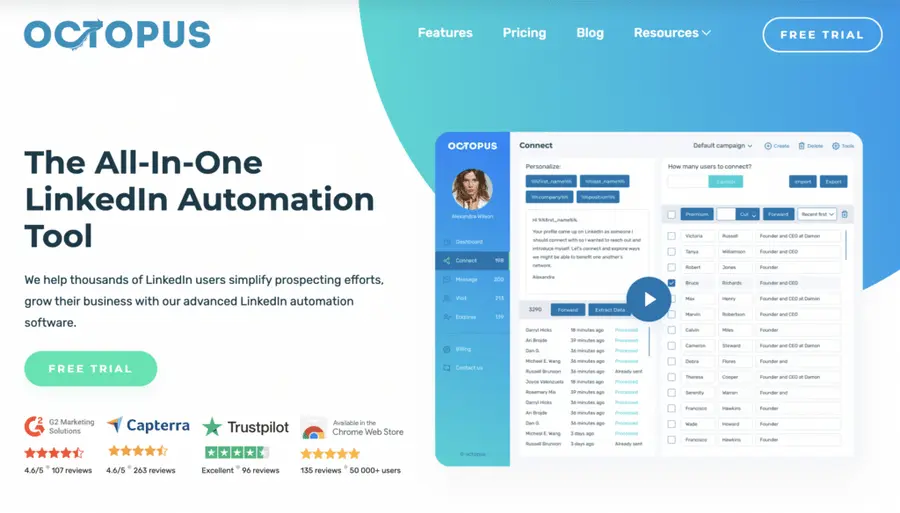 octopus crm strumento di scraping di linkedin