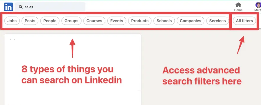 linkedin advanced search filters